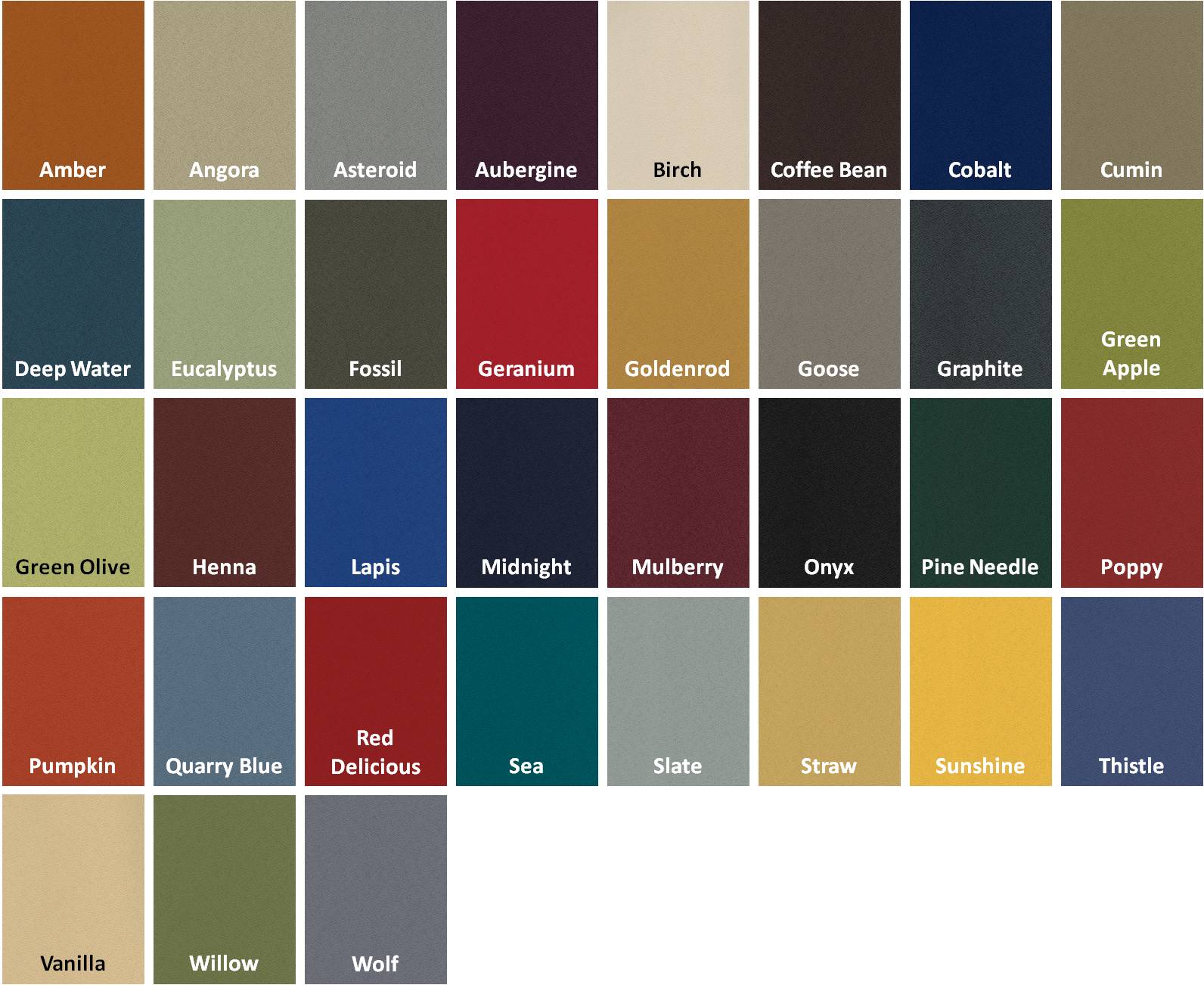 Anchorage Color Swatches : Steven Klein’s Sound Control Room, Inc.